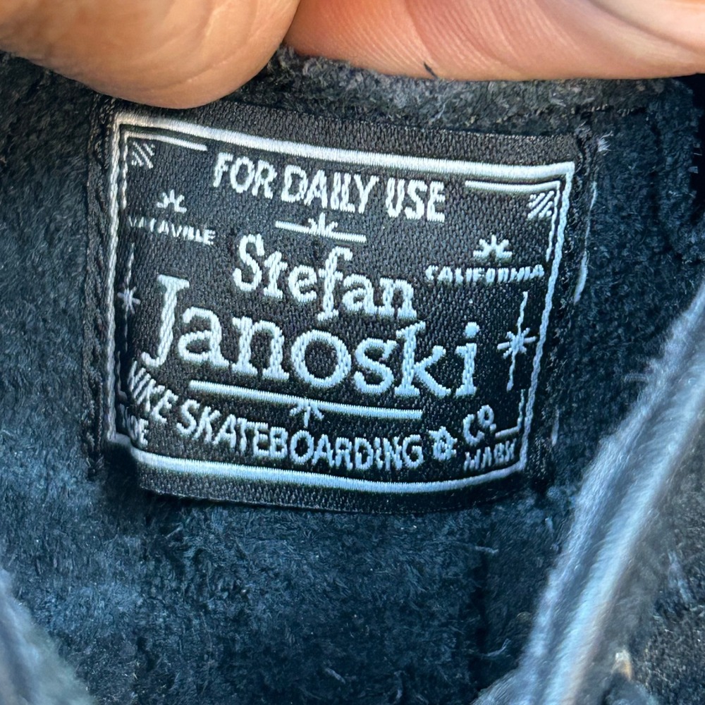 Nike SB Zoom Stefan Janoski Premium SE Black White Suede Skate Shoes 631298-014